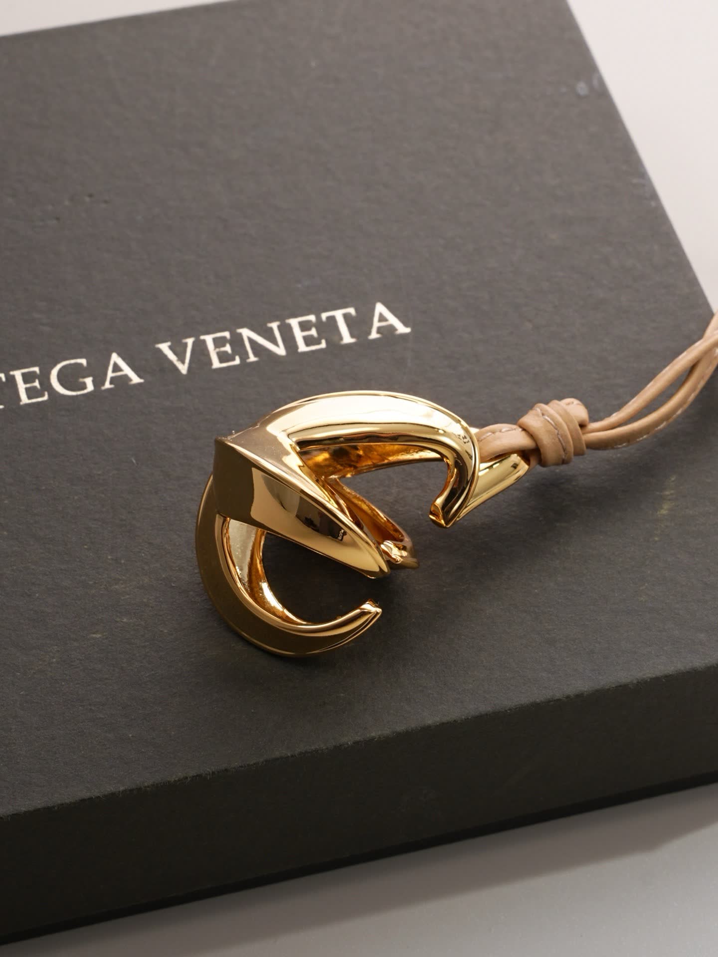 Bottega Veneta Leather and Gold Star Charm Necklace